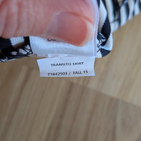 Toad&Co Transito Knee Length Stretch Pencil Skirt Black/White Striped Small - Picture 6 of 6